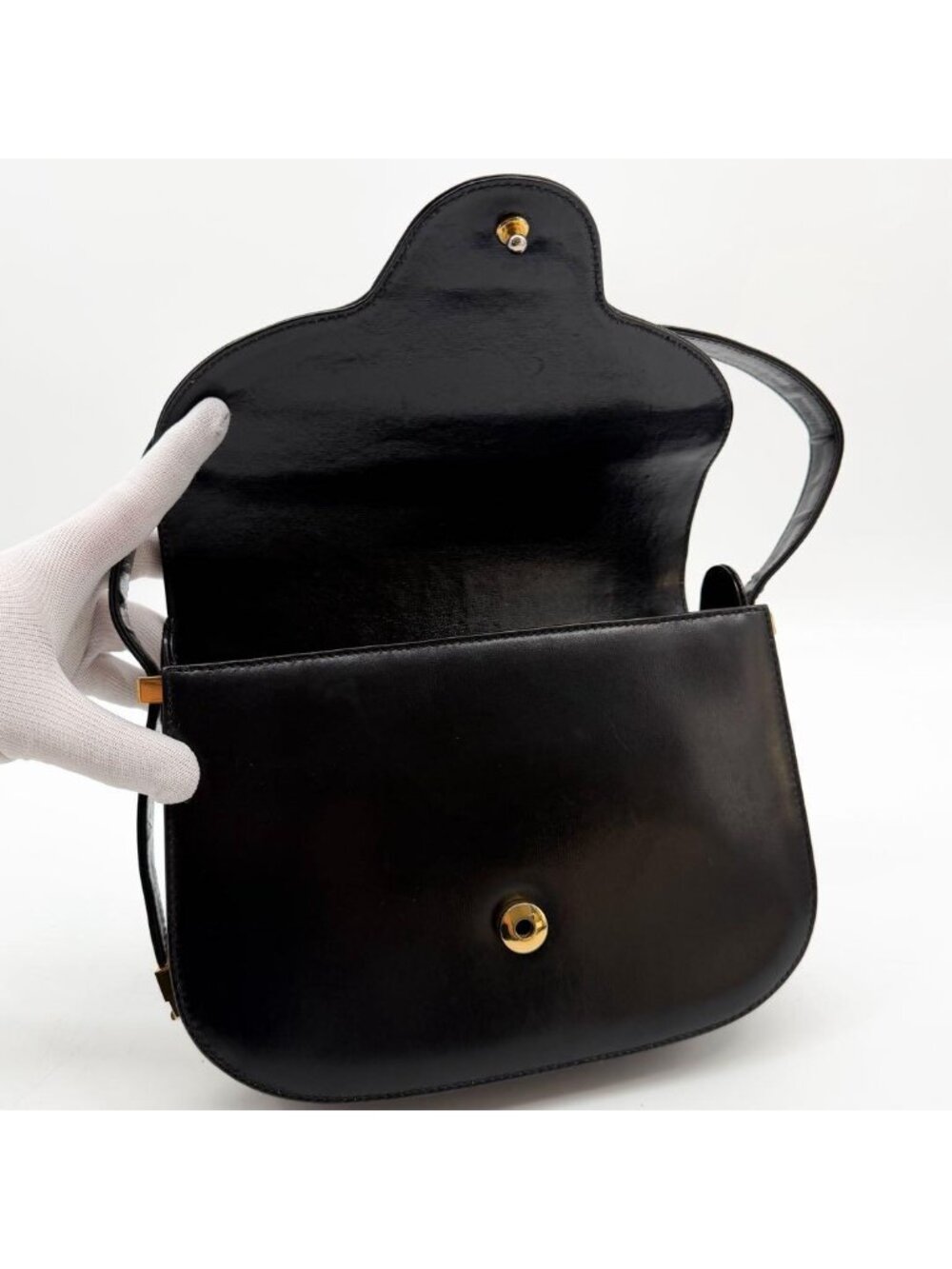 Gucci Vintage Handbag Black GG Interlocking - Picture 9 of 15